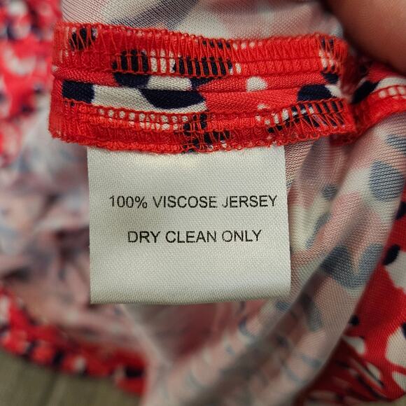 Saloni Aspara Printed Jersey Dress Women’s 6 Abstract Ruched Midi Luxury Elegant - Picture 14 of 14